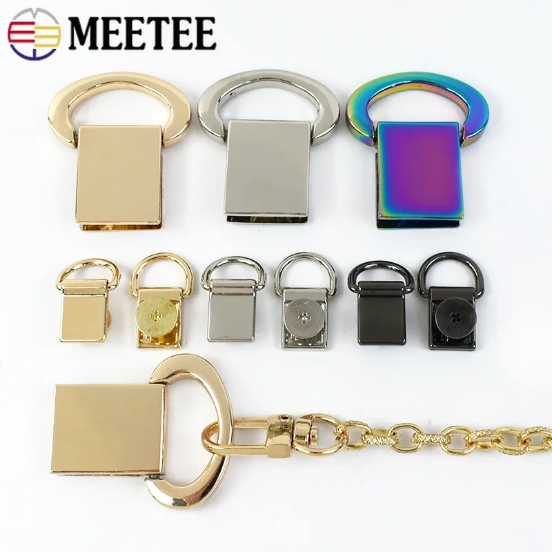 2/4/10Pcs Meetee Metal D Ring Buckle Bag Strap Side Clip Screw Clasp Handbag Connector Hanger Hook DIY Luggage Hardware Accessor