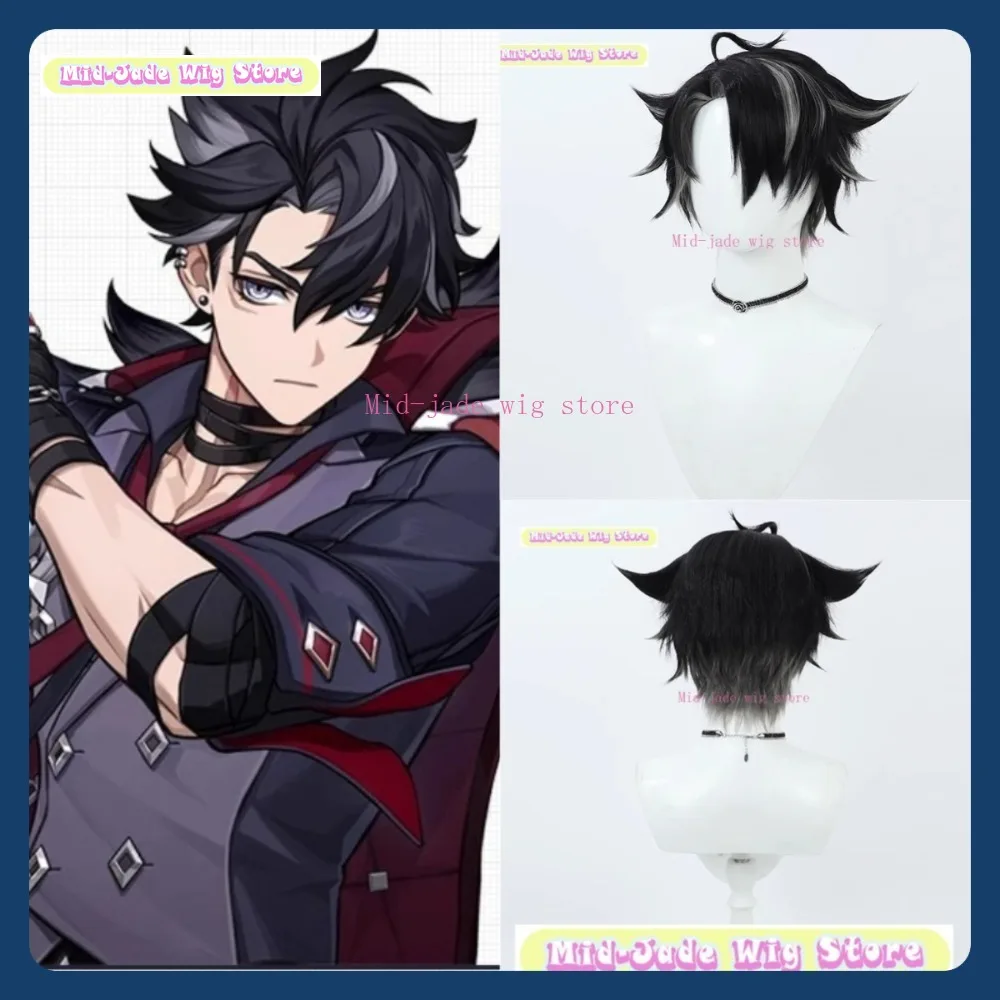 

Mid-jade Wig Store Genshin Impact Wriothesley Cosplay Wig Anime Game Role Playing Synthetic Hair Halloween Party