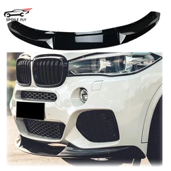 2014 2015 2016 2017 2018 For BMW X5 F15 M Sport MP Front Bumper Lip  Spoiler Splitter By Glossy Black Canards Diffuser Body Kit