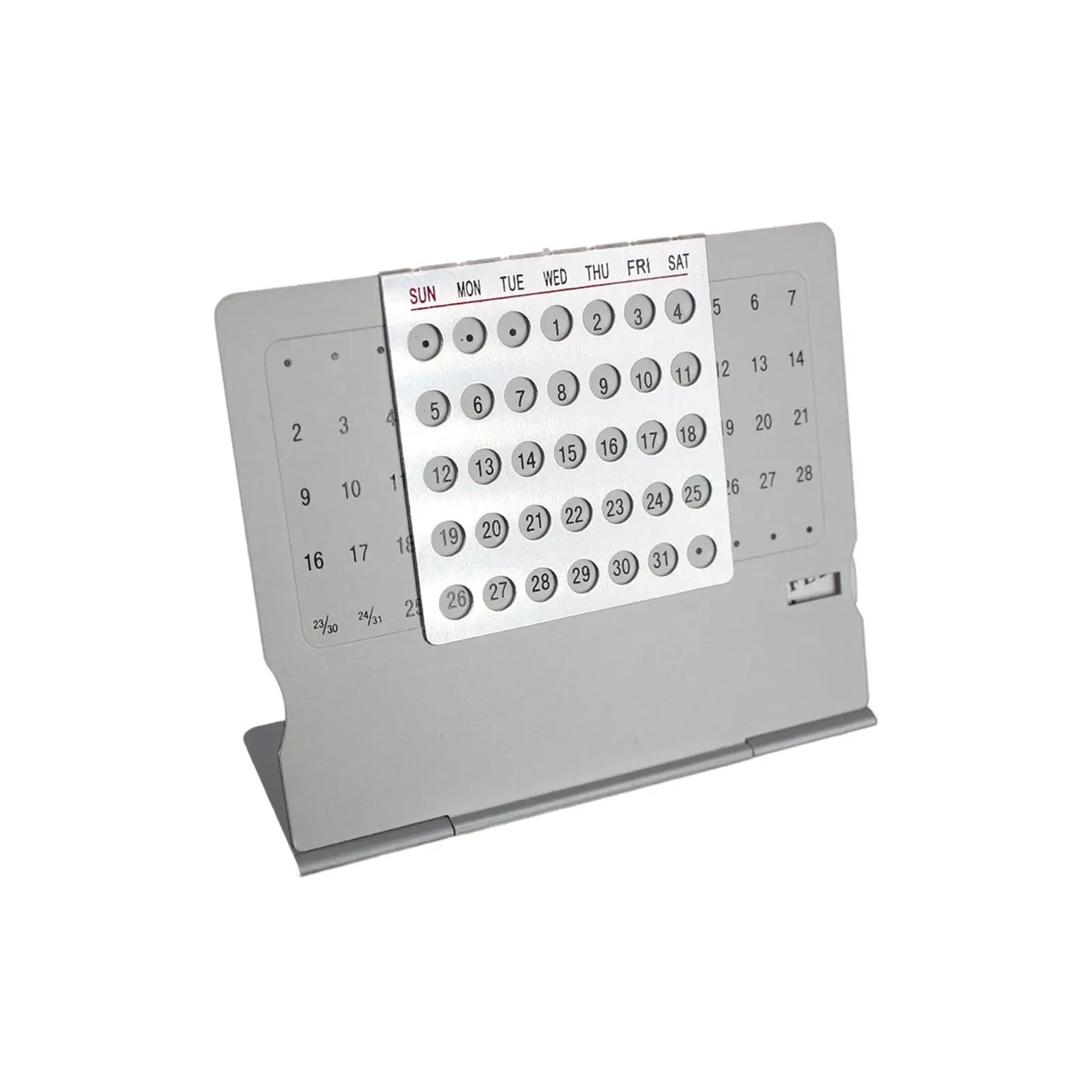 Perpetual Calendar Desk Decor Aluminum Mini Monthly Planner Adjustable Standing Date Scheduler for Home Office Business Supplies