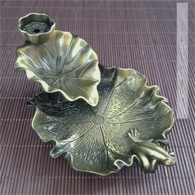 Lotus Sandalwood Burner Creative Fine Workmanship Home Decorations Zen Incense Burner Tea Ceremony Ornaments Lotus Leaf Texture