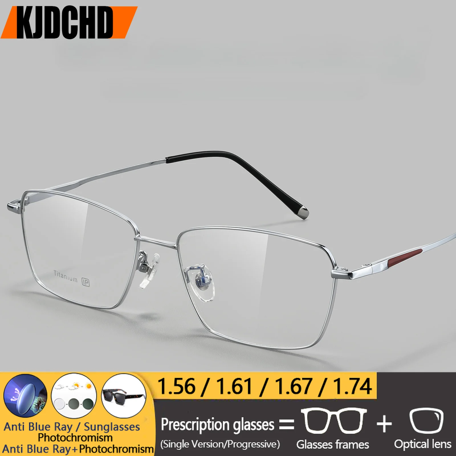 KJDCHD New Arrival Fashion Pure Titanium Prescription Glasses Man Optical  Eyeglass Vacuum IP Plating High Quality Eyewear Frame