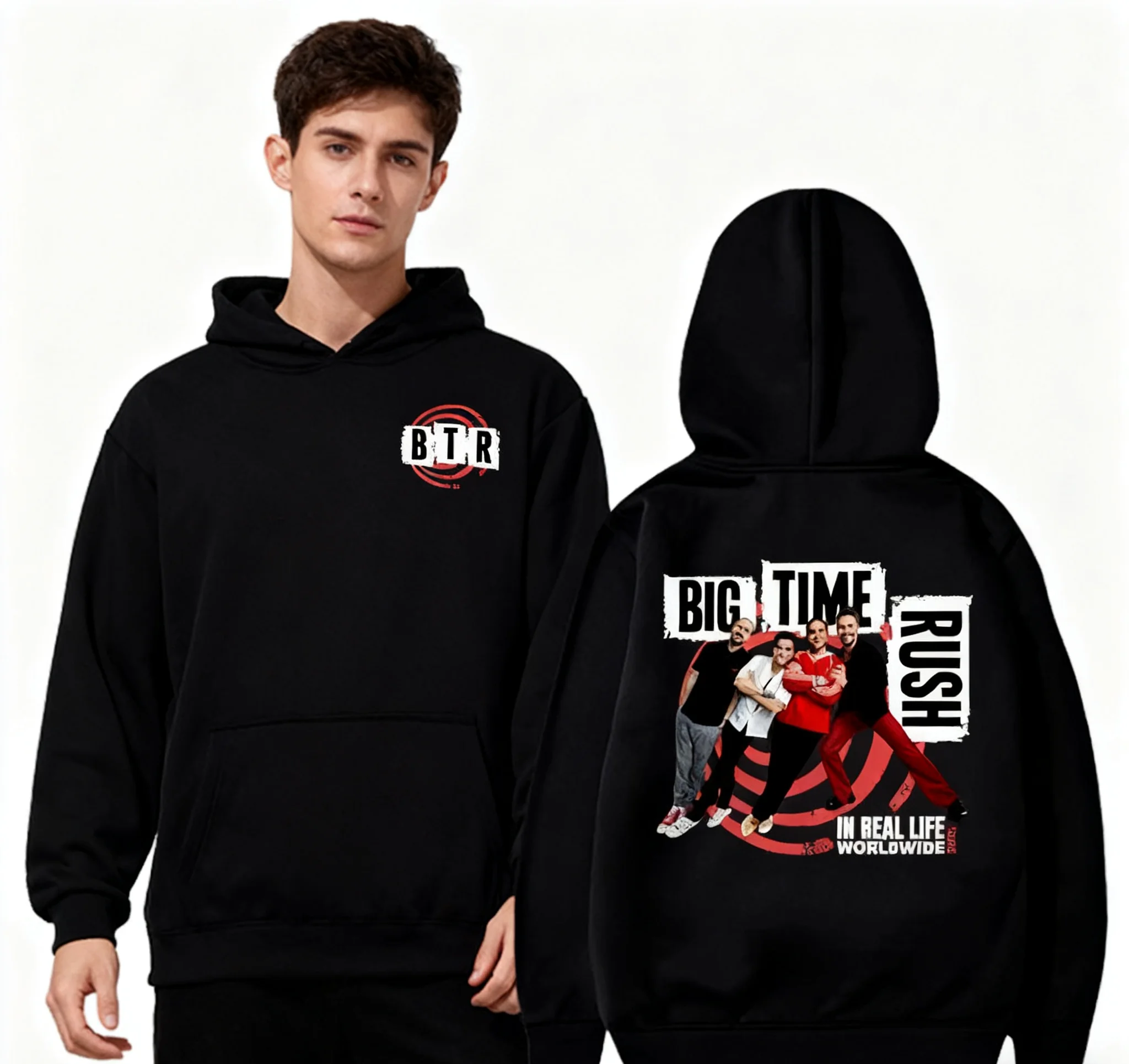 2025 TOUR HOODIE Big Time Rush Band BTR en la vida REAL WORLDWIDE hombres mujeres sudaderas con capucha jerseys de manga larga ropa de calle