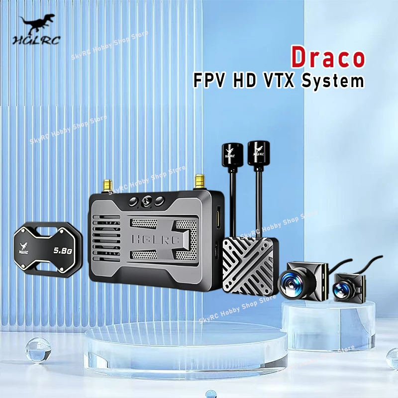 HGLRC Draco 5.8G HD VTX Dual 1W Air Unit Night Vision Ground Unit For A1 Lite+ A1 Pro A2 Pro FPV RC Replacement Components