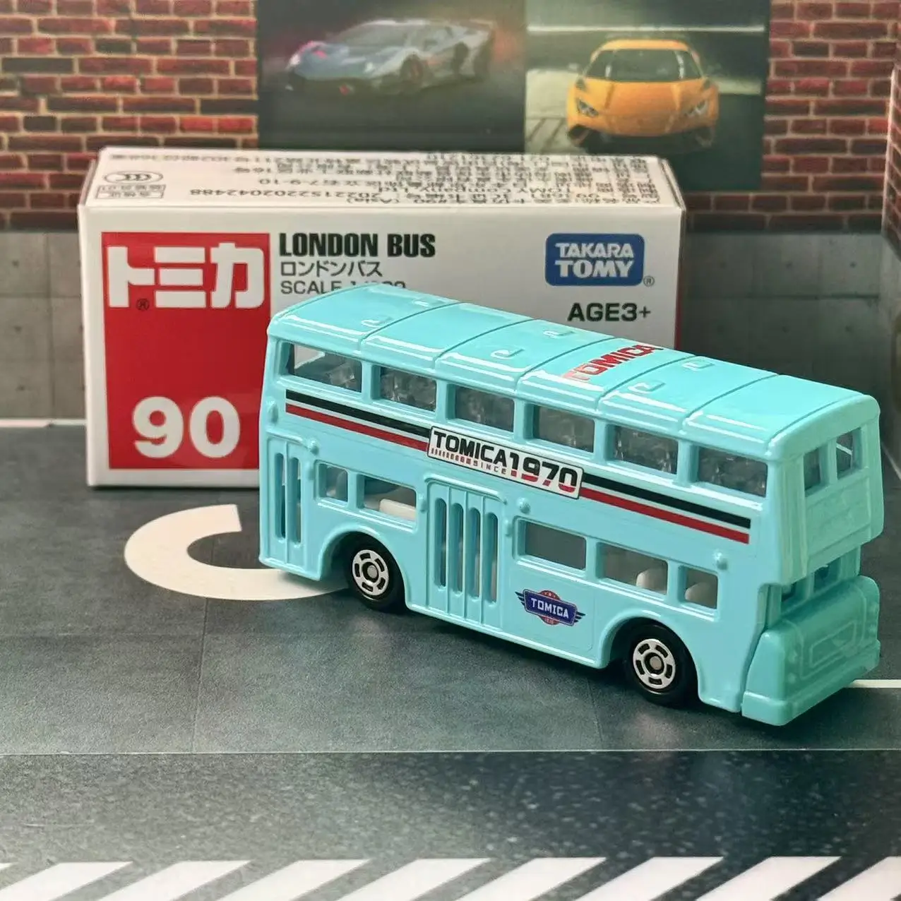 Takara Tomy TOMICA Asia Edition No. 90 London Bus Casting Static Car Alloy Toys Vehicle Diecast Metal Model for Children