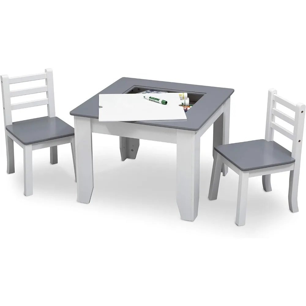 Delta Children Chelsea 3-Piece Table and Chairs Set with Storage