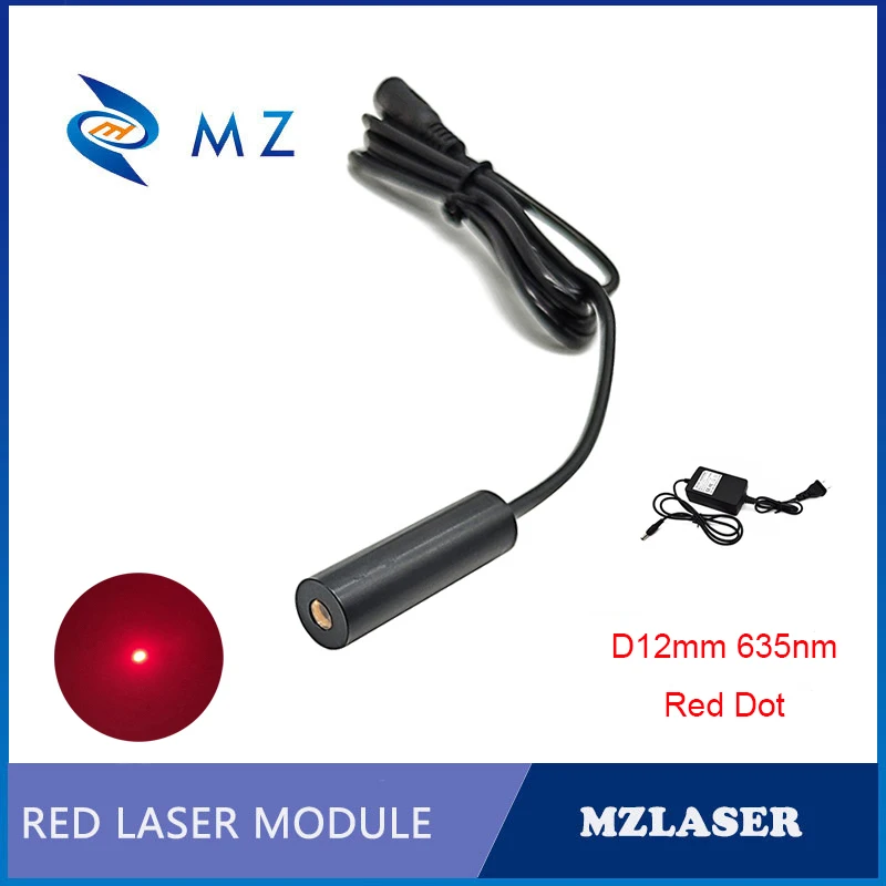 

High Quality Compact D12mm 635nm 30mw CW Red Dot Laser Diode Module Industrial Grade For Positioning With Adapter