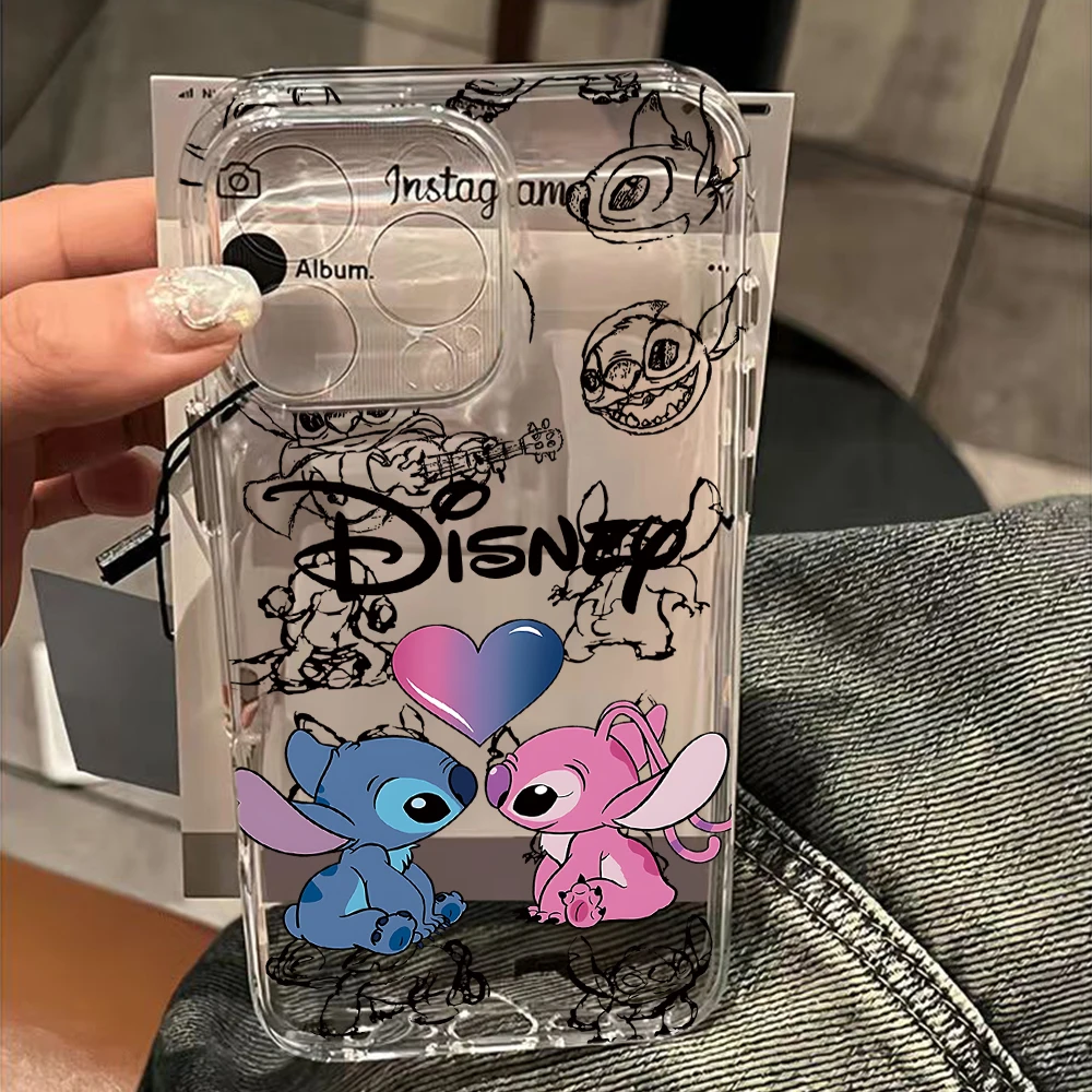 Милый мультяшный чехол для телефона S-Stitch для Oppo A6 A3X A5X A60 A2 A1 A98 A96 A78 A97 A76 A36 A55 A16 4G 5G Pro, прозрачная задняя крышка из ТПУ