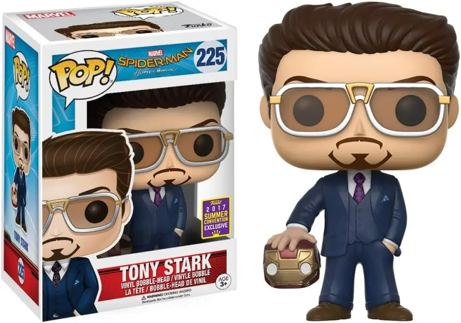 FUNKO POP Spider-Man Tony Stark 225 #   Figura de Vinilo de Edición Limitada, Muñeco Coleccionable de PVC de 10 cm, Juguetes para Niños, Regalo de Cumpleaños