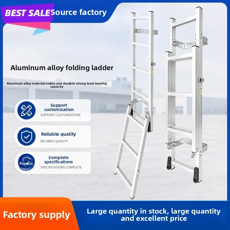 Aluminum Folding Ladder Climbing Ramp Anti Slip for Fire Truck Emergency Vehicle Rescue