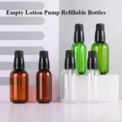 50/80ml Empty Lotion Pump Refillable Bottles Cosmetic Packaging Bottle Small Sample Transparent Bottle Essence Water Bottle