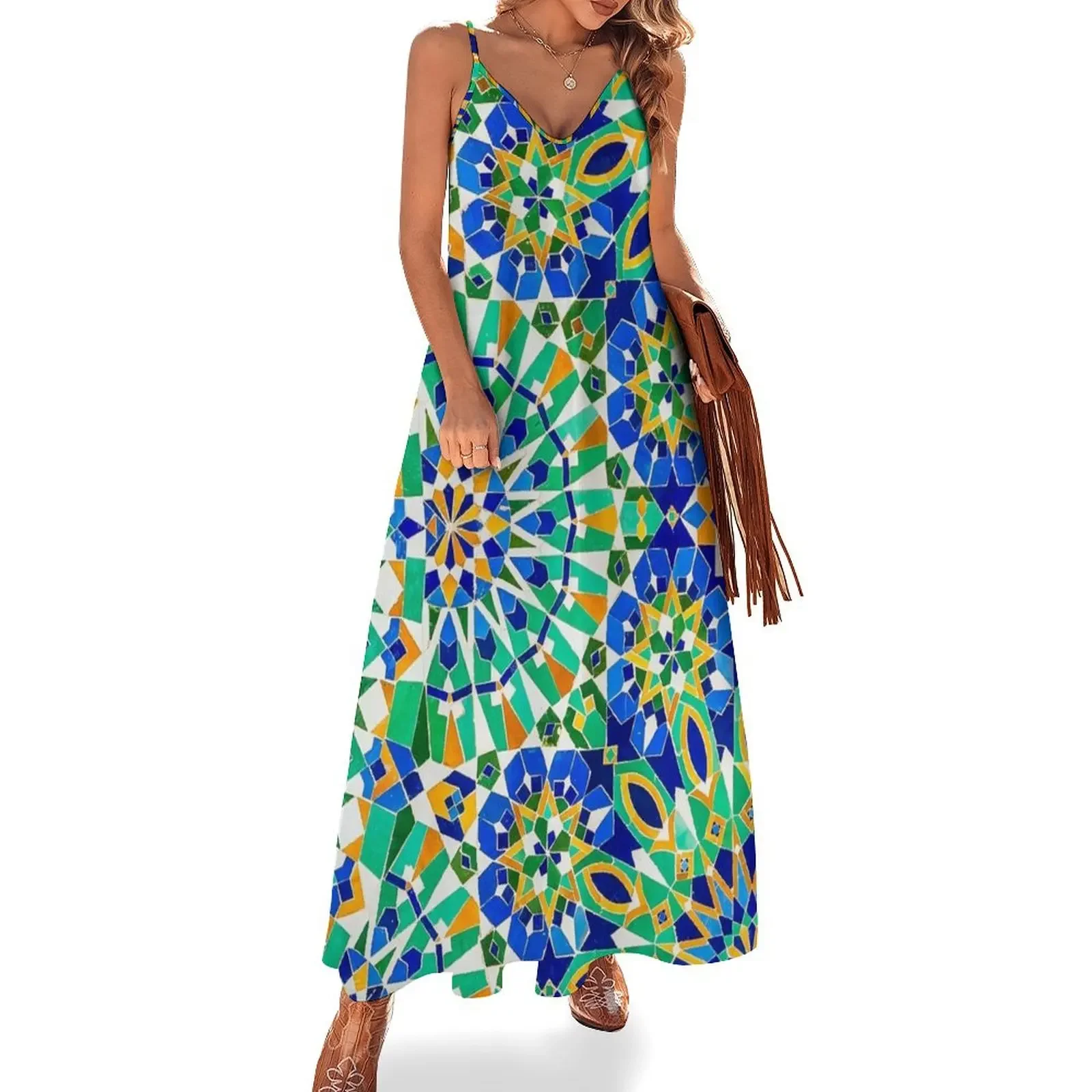 

Moroccan Pattern- Arabic Tile- Moroccan Mosaic Sleeveless Dress Female dress party dresses woman dresses summer