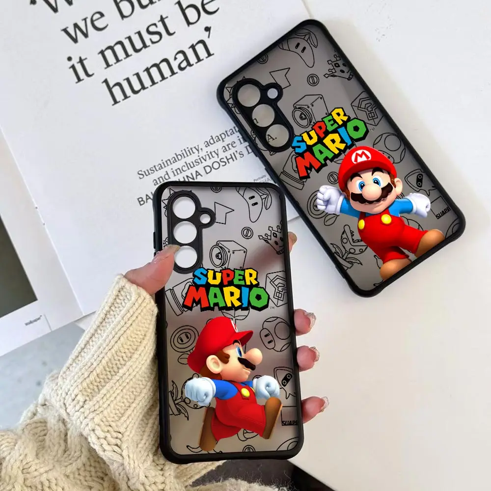 Cartoon Super M-Mario Bros Phone Case For Samsung Galaxy S24Ultra S23 S21 S20 Fe S10 S9 S8 Plus S23 S24 Ultra Cqoues Matte Cover