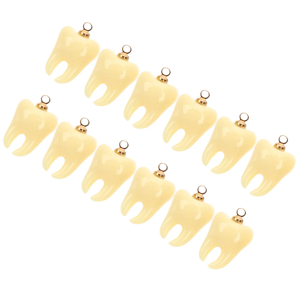 

12 Pcs Deciduous Tooth Pendant DIY Resin Charms for Necklace Making Funny Jewelry Craft Supplies Safe Material