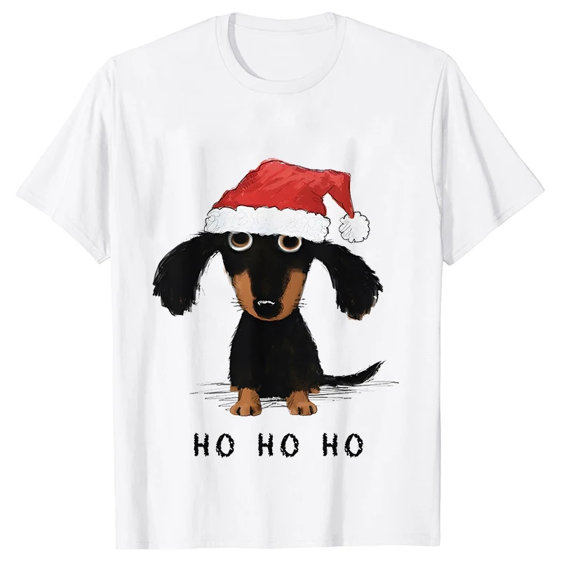 Dachshund Puppy Christmas Shirt Xmas Weiner Dog T-shirts Holiday Christmas Dog Lights Women Tshirts Dog Mama T Shirts Clothing