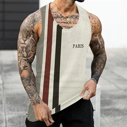 Man Tank Tops 3D Design Printing Vest Summer Fashion And Leisure O Neck Male Clothing Bodybuilding Singlets Fitness Vest 2024