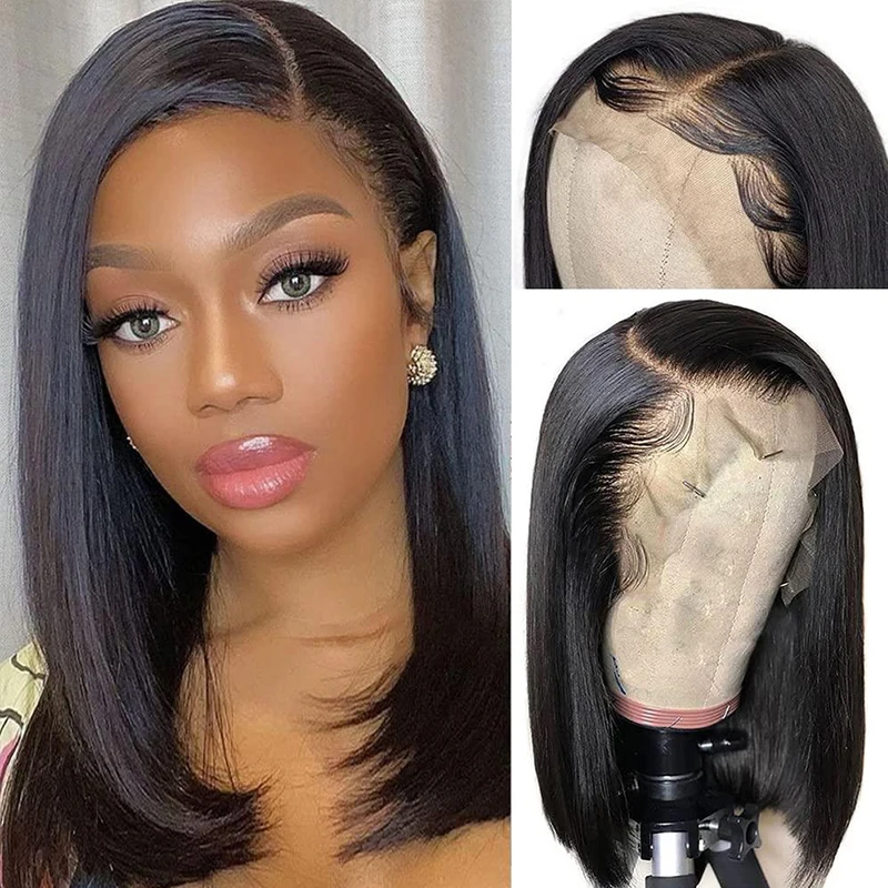 

Bobo Straight Lace front Human Wig 13x4 Straight Lace Front Hair Brazilian Short Straight Lace Front Human Wigs For Black Women