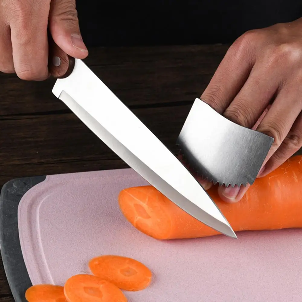 Stainless Steel Vegetable Cutting Finger Guard Anti-cut Protecter Safely Tools Guard Vegetable Gadgets Fruit Hand Kitchen F C1X6
