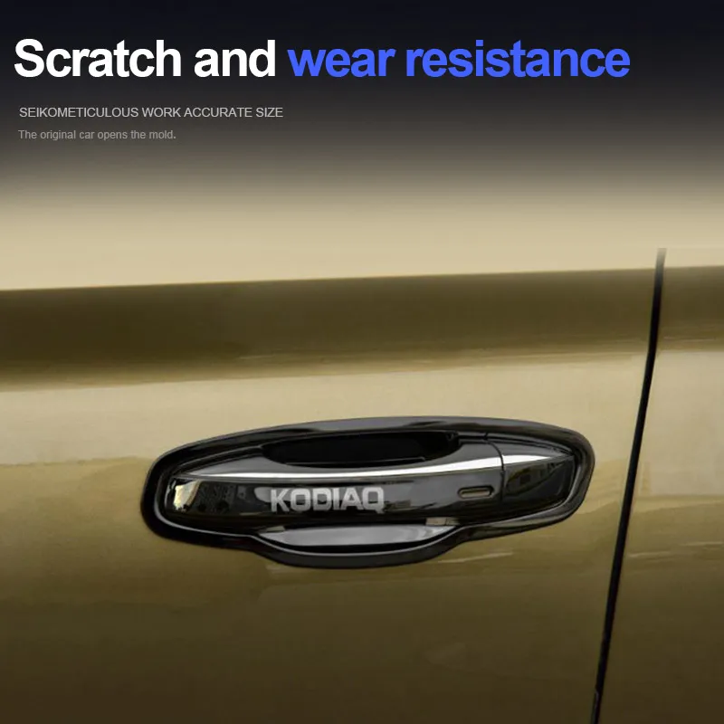 Hivotd For Skoda Kodiaq Accessories Door Handle Edge Bowls Trim ABS protection Decoration Exterior Car Styling 2017 2018 2019