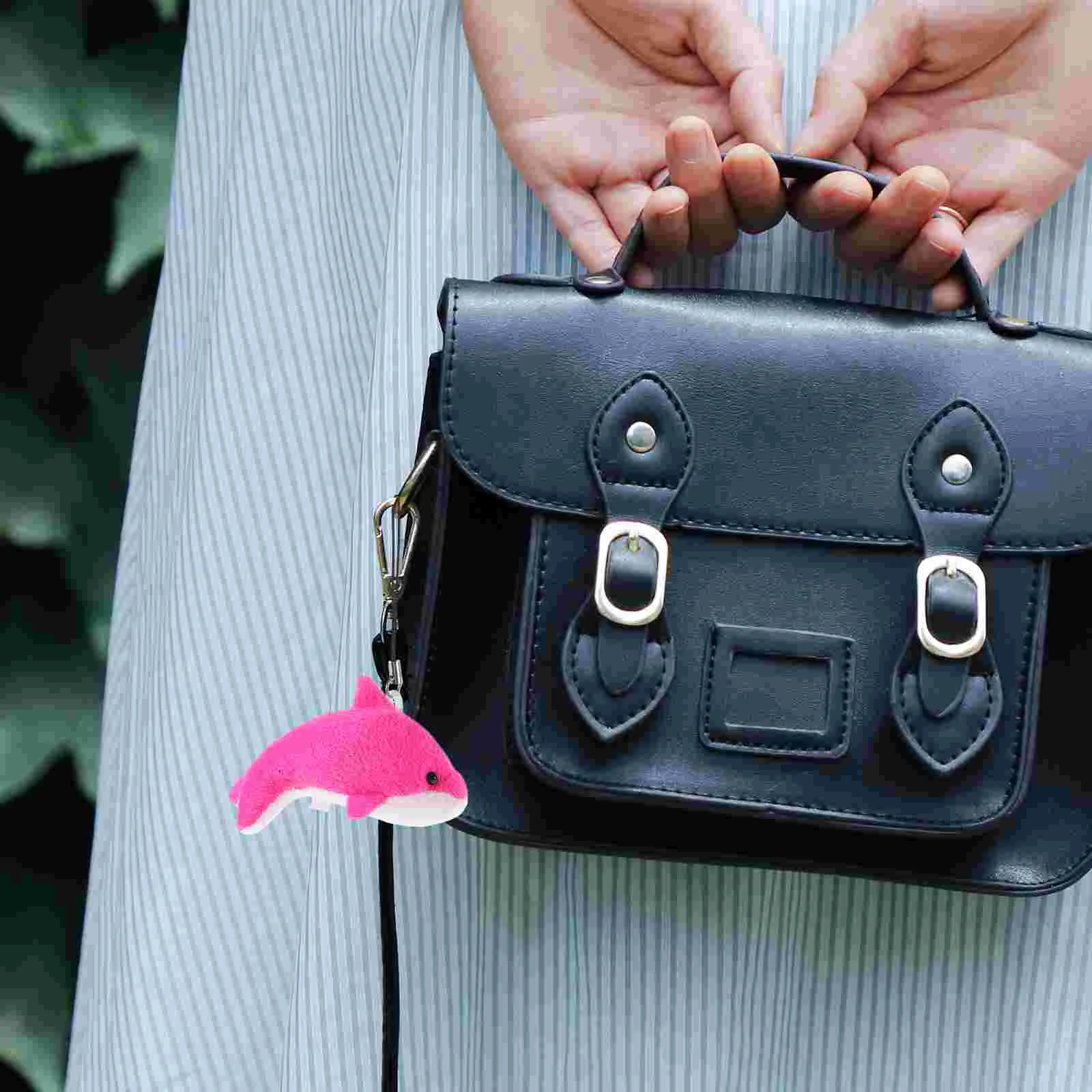 25Pcs Plush Dolphin Keychain Stuffed Adorn Pendant Schoolbag Pendants Backpack Hanging Lovely Fluffy Animal (Random Pattern)