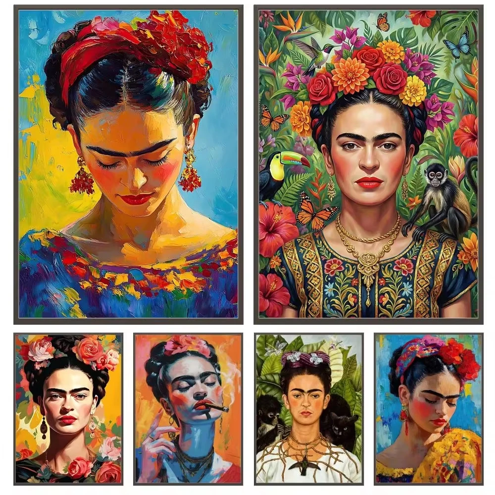 5D DIY Diamantmalerei-Set mit vollständiger Besatzung, ikonisches Porträt der mexikanischen Künstlerin Frida Kahlo, vielseitige Wanddekoration, ideales Geschenk