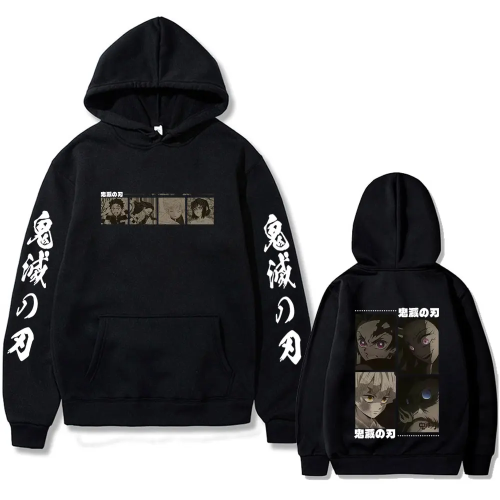

Anime Demon Slayer Hoodie Kamado Tanjirou Kamado Nezuko Agatsuma Zenitsu Hashibira Inosuke Pullover Men Fashion Vintage Hoodies