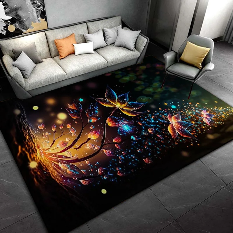 15 Size 3D Fractal Flower Large Carpet Living Room Home Decor Sofa Table Rug Anti Slip Chair Lounge Floor Mat Carpet for Bedroom