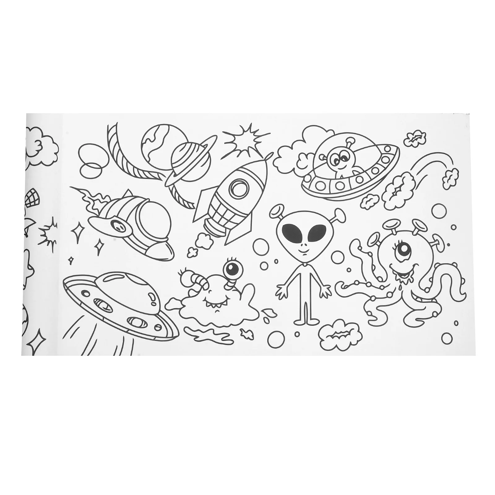 大きな塗り絵シート 子供用お絵かきロール 事前に描かれた輪郭線付き 洗える壁に優しいアートペーパー 幼児向け