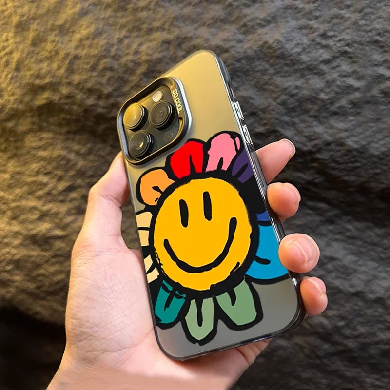 Case For Xiaomi Redmi Note 14 13 12 11 Pro Plus 5G 12S 11S 11 10S Redmi 13C 14C Floral Pattern Sun Smile Face Design Phone Cover image 4