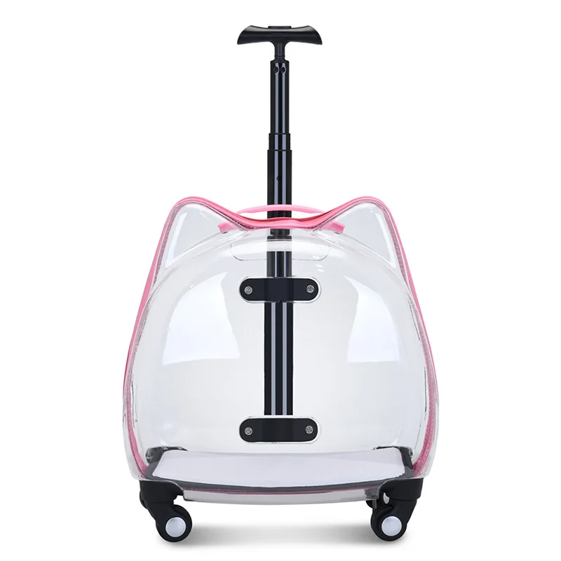 Pet Trolley Case Dog Travel Transport Bag Transparent Wide View Handbag Outing Portable Fashion Backpack Cat Carriers Bubble Box