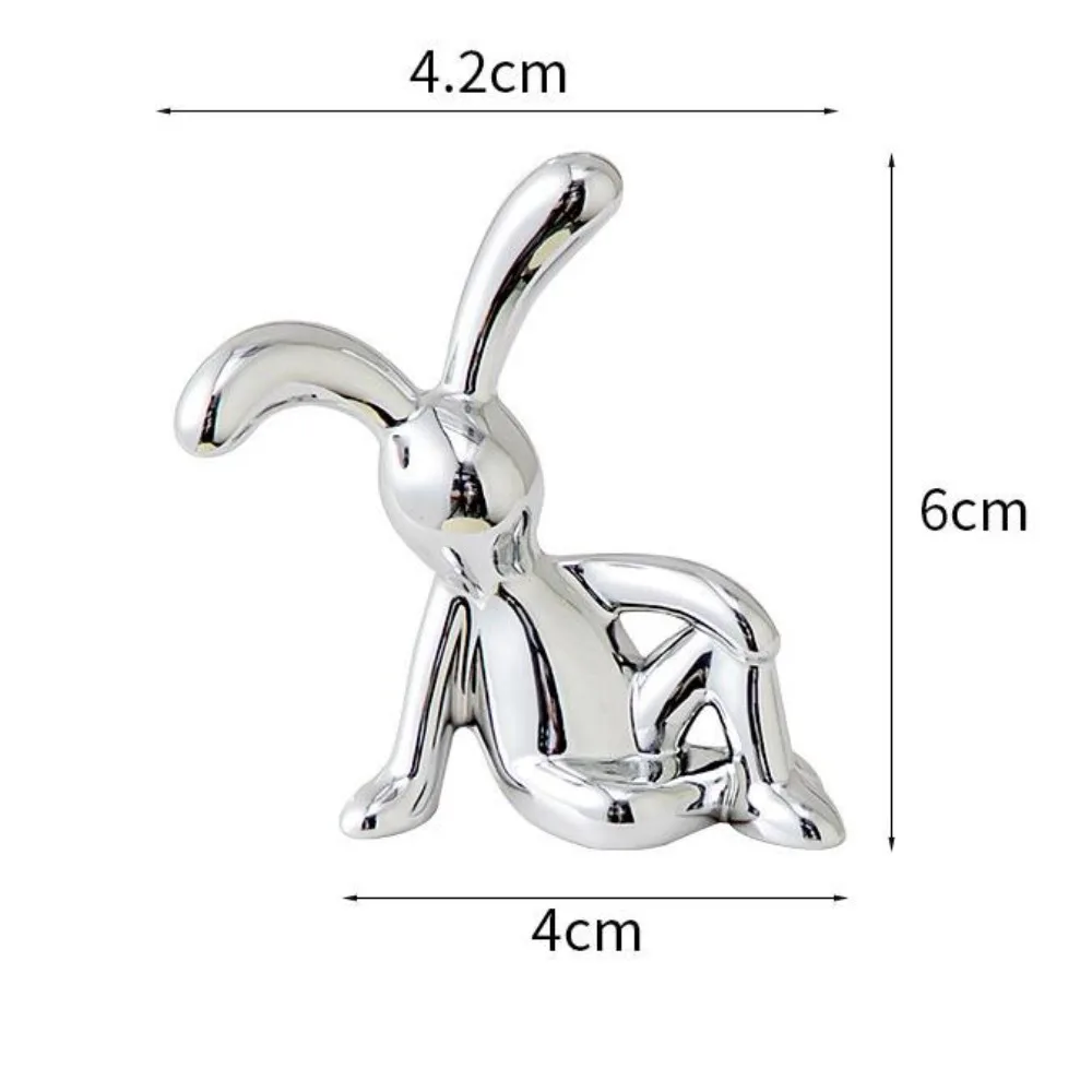 Cartoon Rabbit Decorative Ornaments Cute Long Eared Rabbit Car Interior Decoration Electroplating Eco-friendly Plastic