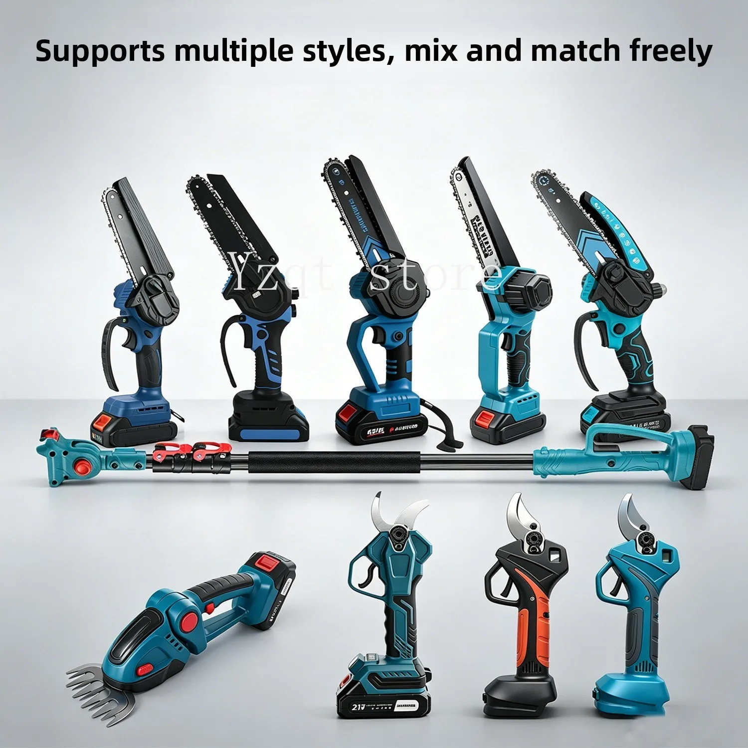 Cross-border electric pruner saw, pruner shears, high-pole saw, aerial saw, pruning rechargeable woodworking garden tools