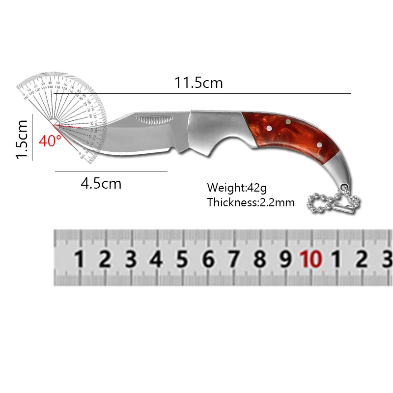 Stainless Steel Folding Knife Camping Knife Barbecue Praing Unpacking Pocket Knife Key Chain Outdoors Fishing Mini Utility Knife