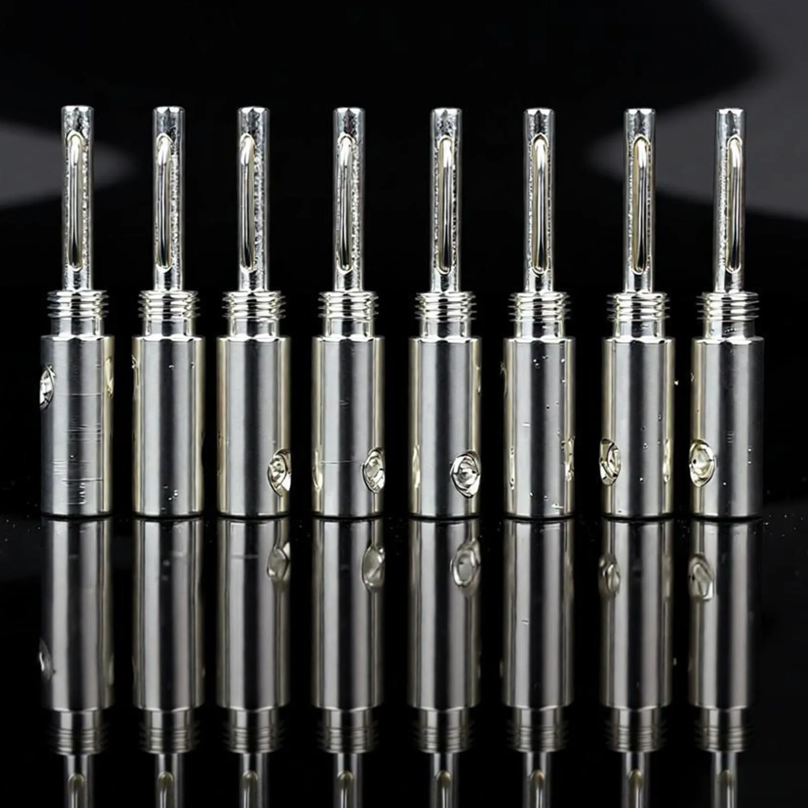 

Hi-End 8pcs Silver Plated Banana Plug Banana Adapter Banana Connector for Max Wire 5mm DIY speaker cable