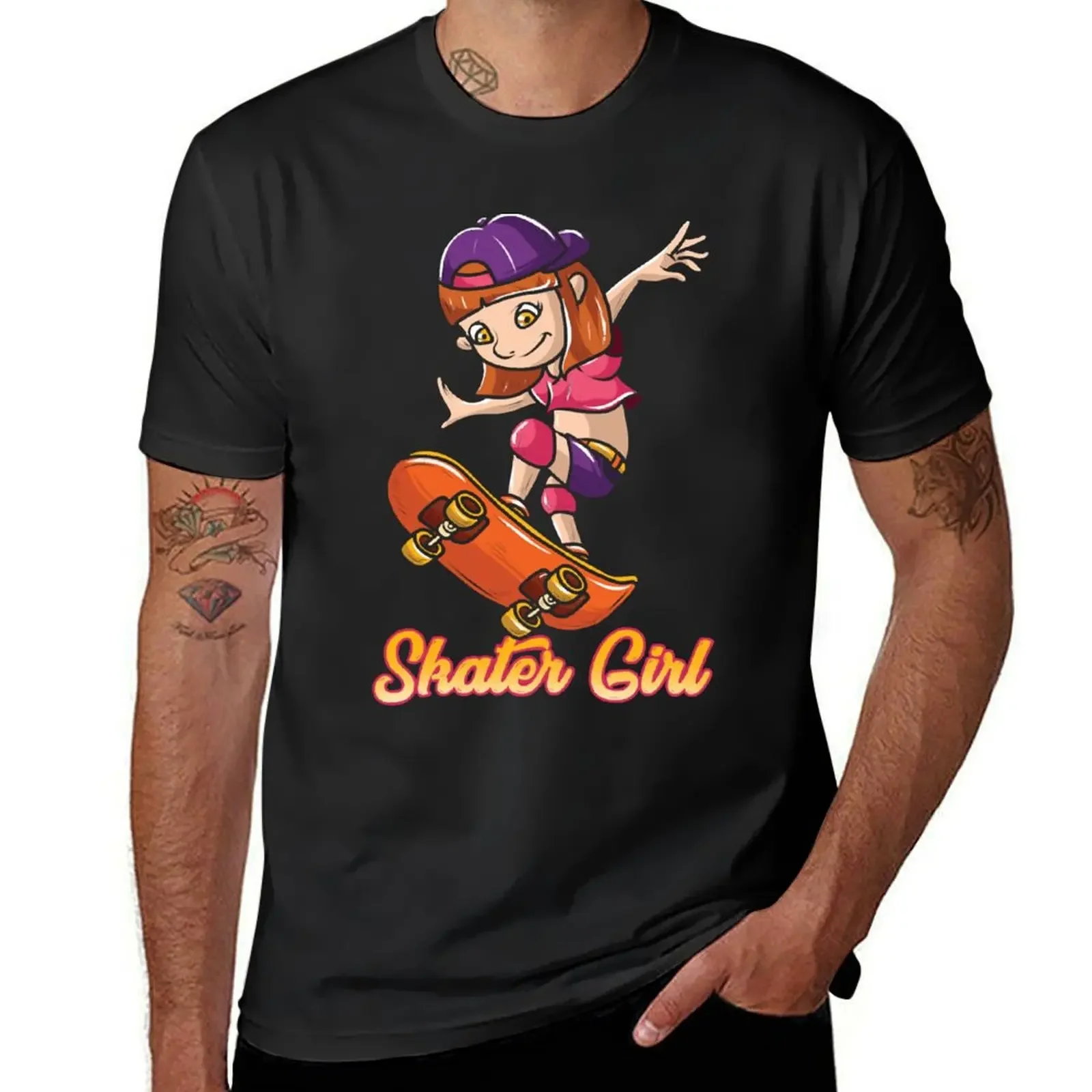 Skater Girl Skateboard Skateboarder Graphics T-Shirt street wear korean fashion men t shirts