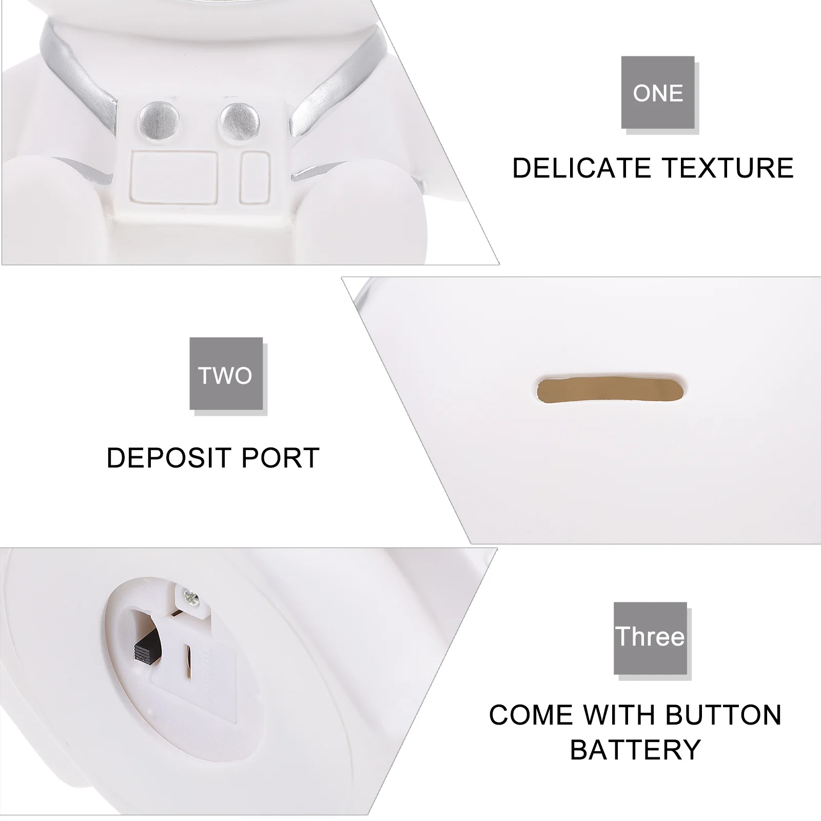 กระปุกออมสินเรซิ่นรูปนักบินอวกาศพร้อมไฟกลางคืน 1 ชิ้น ของตกแต่งห้องนอนน่ารัก กล่องเก็บเงินดีไซน์ไม่ซ้ำใคร
