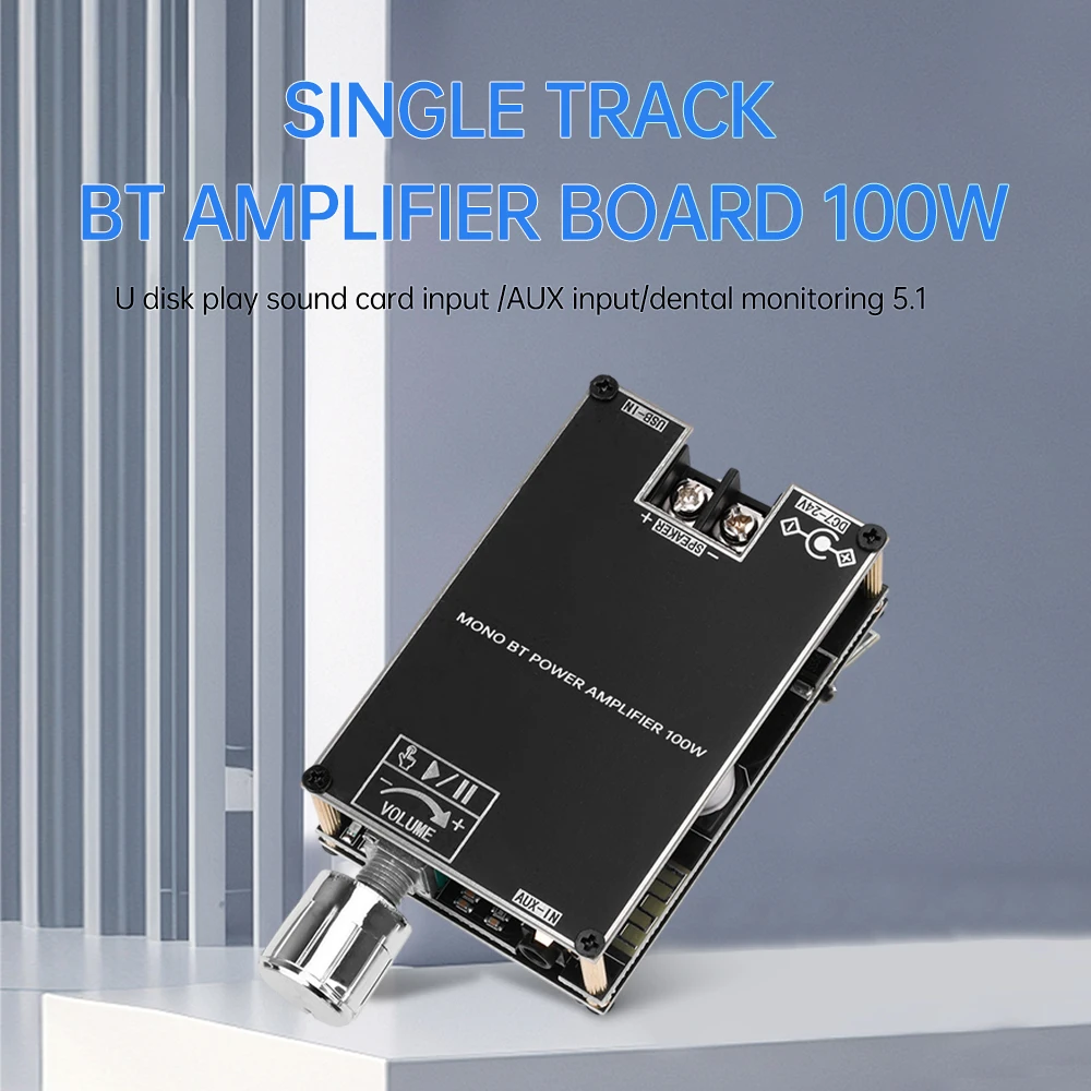 

ZK-1001B Mono 100W Bluetooth Audio Amplifier Board TPA3116D2 TPA3116 Digital Sound Amplifier AMP Module Home Theater