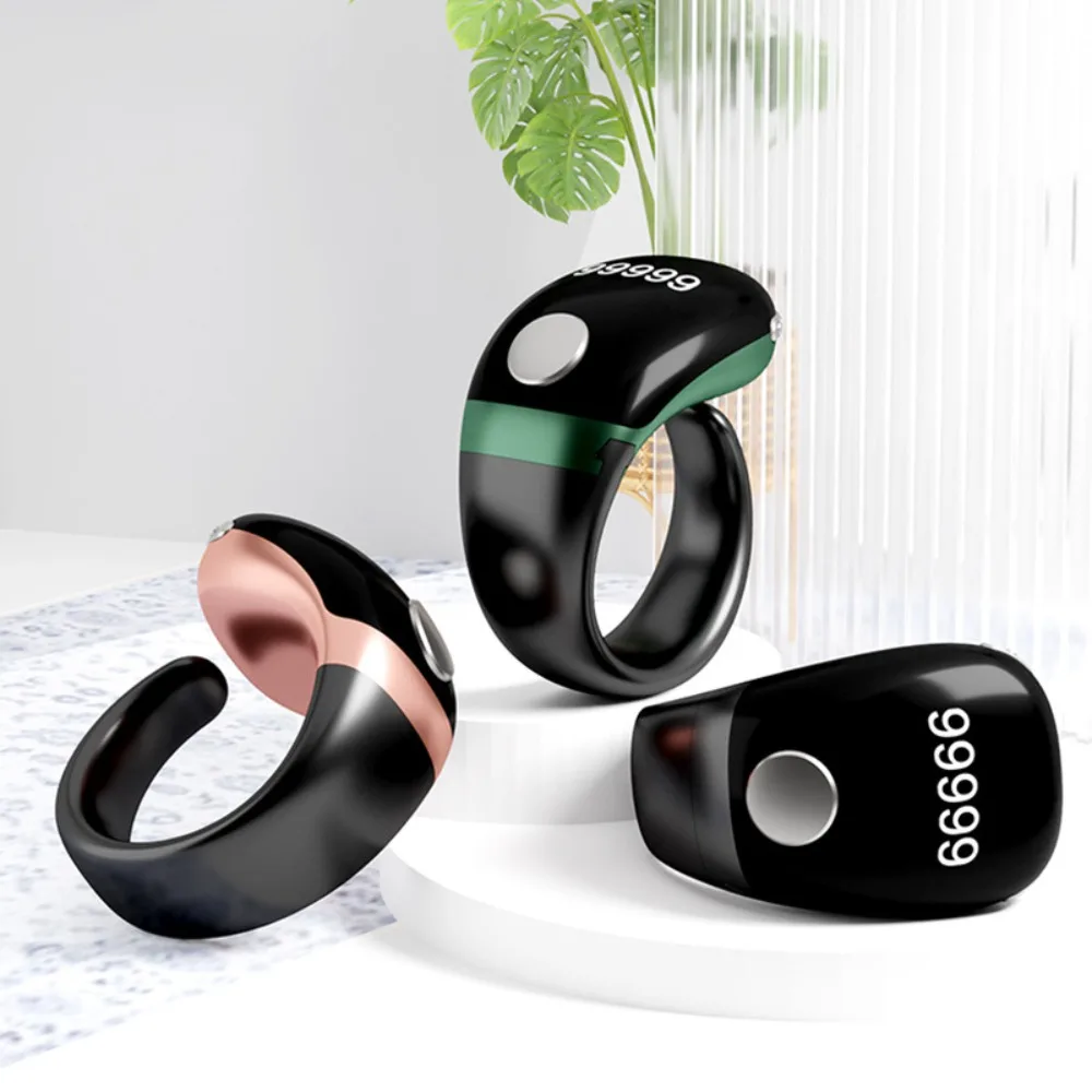 Counter Charging Multi channel Smart Ring Multi functional OLED Electronic Counter Muslims Prayer Time Vibration