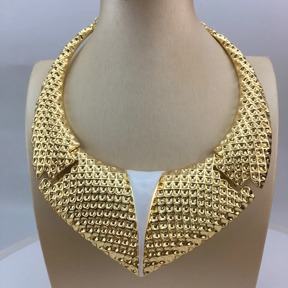 إيما-مطلية بالذهب قلادة وسوار مجموعة للنساء ، مجوهرات حفلات الزفاف ، أقراط دبي ، أنماط مصمم الإيطالية ، أحدث صيحات الموضة