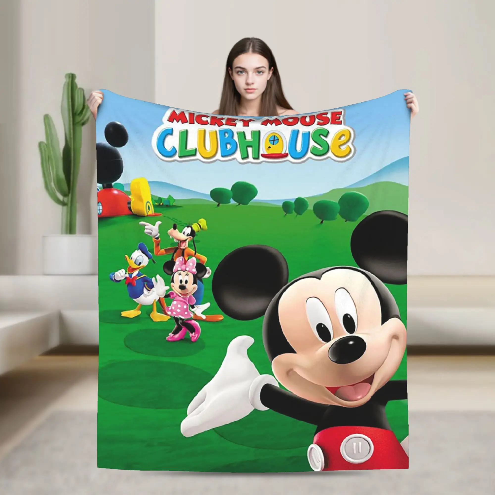 

Super Soft Mickeys Mouse Clubhouse Throw Blanket Premium Flannel Fleece Lightweight Blanket Warm Plush Blankets All Season Use