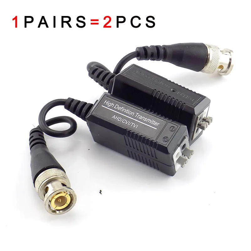 1pair BNC UTP Cat5/5e/6 Video Balun Transceiver Adapter Transmitter for HD 720P 1080P AHD CVI TVI  CCTV Camera C4