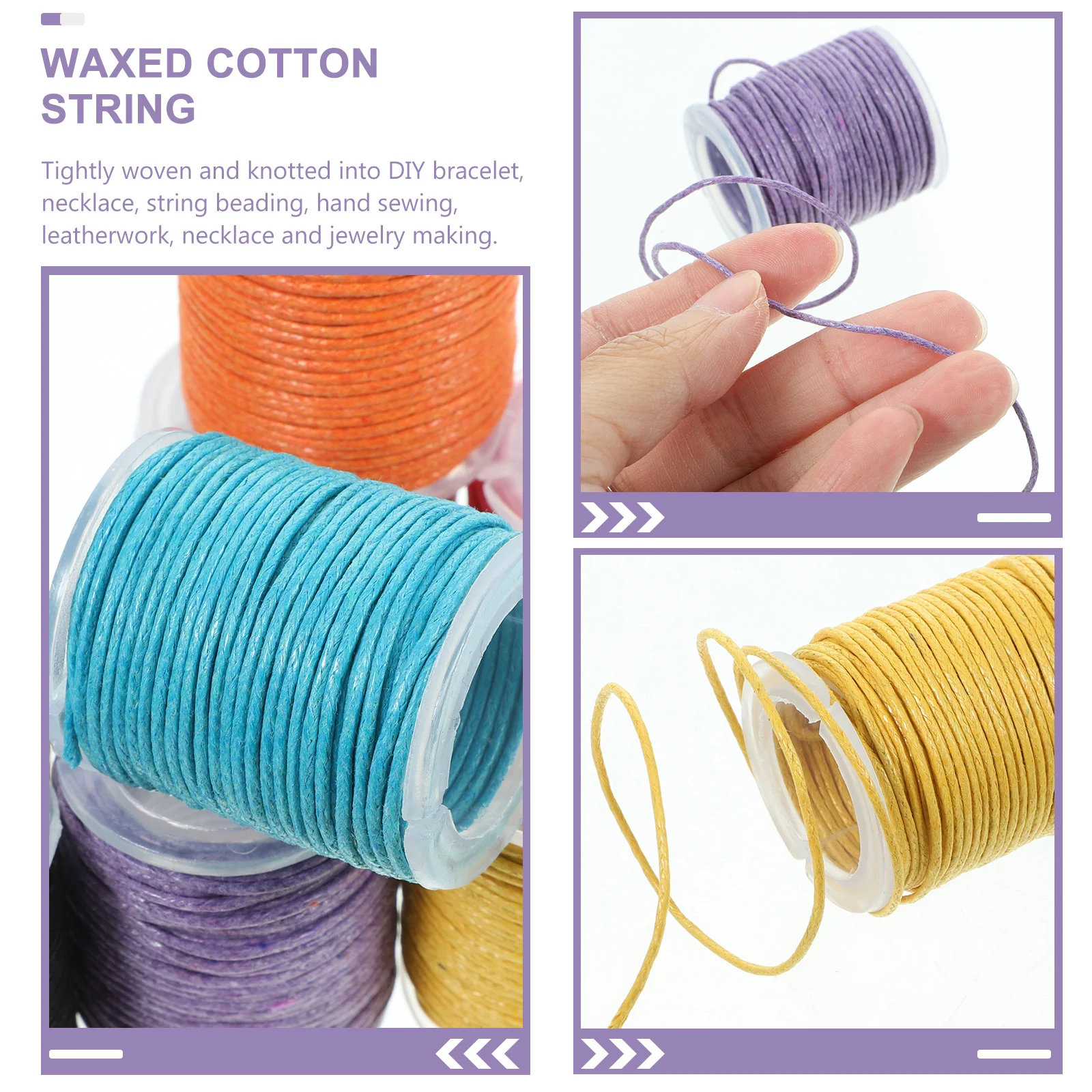 10M 1mm Waxed Cotton Cords 10pcs Random Color Necklace Bracelet Craft Making Tightly Woven Knotted String Beading