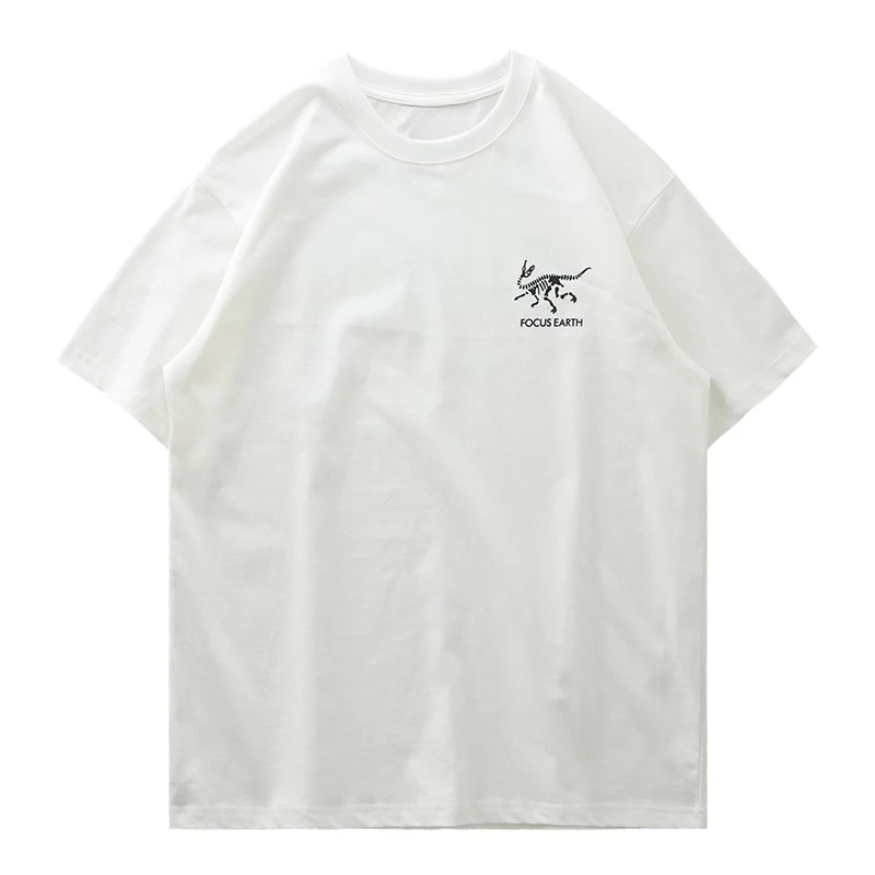 

Dinosaur Skeleton Trend, Clothing Pattern Printing, Summer Luxury Brand Pure Cotton Men's and Women's T-shirts, Short Sleeves