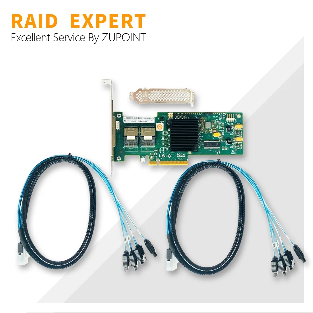 

LSI 9240-8i RAID Controller Card SAS PCIe HBA FW:P20 9211-8i IT Mode Expander Card For ZFS FreeNAS unRAID +2* SFF8087 SATA Cable