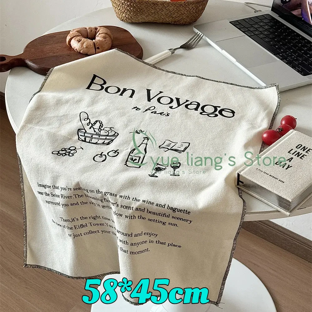 

Vintage French Letter Patterned Placemat Printed Decorative Hanging Cloth Placemat Photo Background Cloth Room Decoration