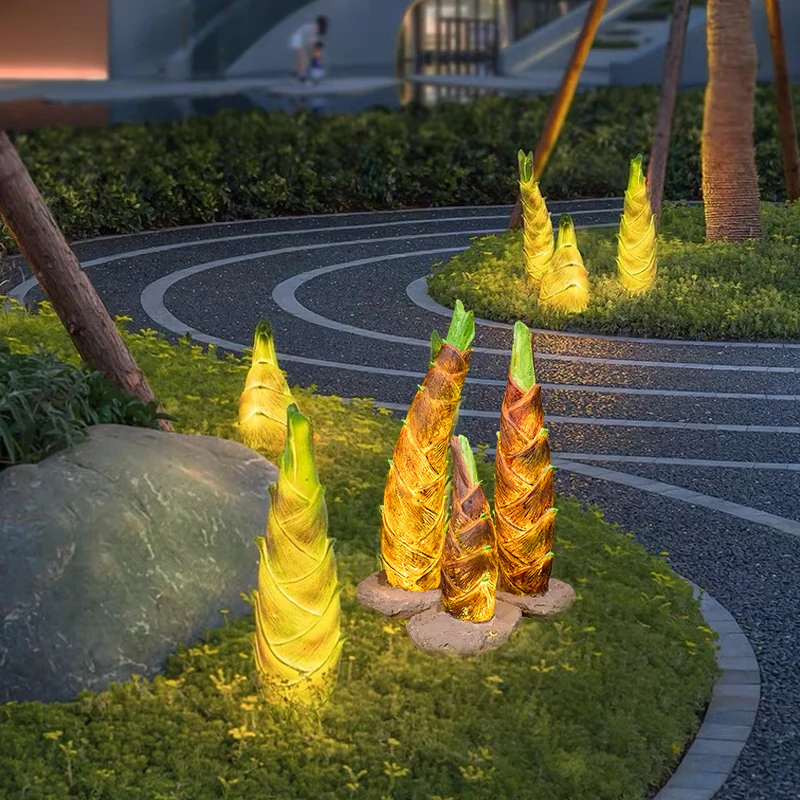 Creative Bamboo Lawn LED Light Garden Villa Courtyard Backyard Landscape Lamp Park Resort Plant Glowing Bamboo Shoot Lighting