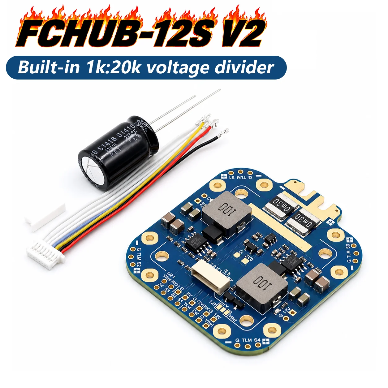 Matek System XCLASS PDB FCHUB-12S V2 Board 5V & 12V Output W/ Current Sensor 3-12S Lipo for RC Drone FPV Matching accessories