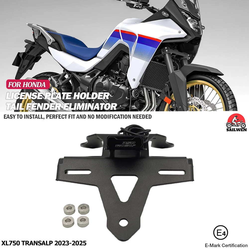 

Motorcycle Accessories Tail Tidy Mount Bracket Rear Fender Eliminator License Plate Holder For Honda XL750 TRANSALP 2023-2025