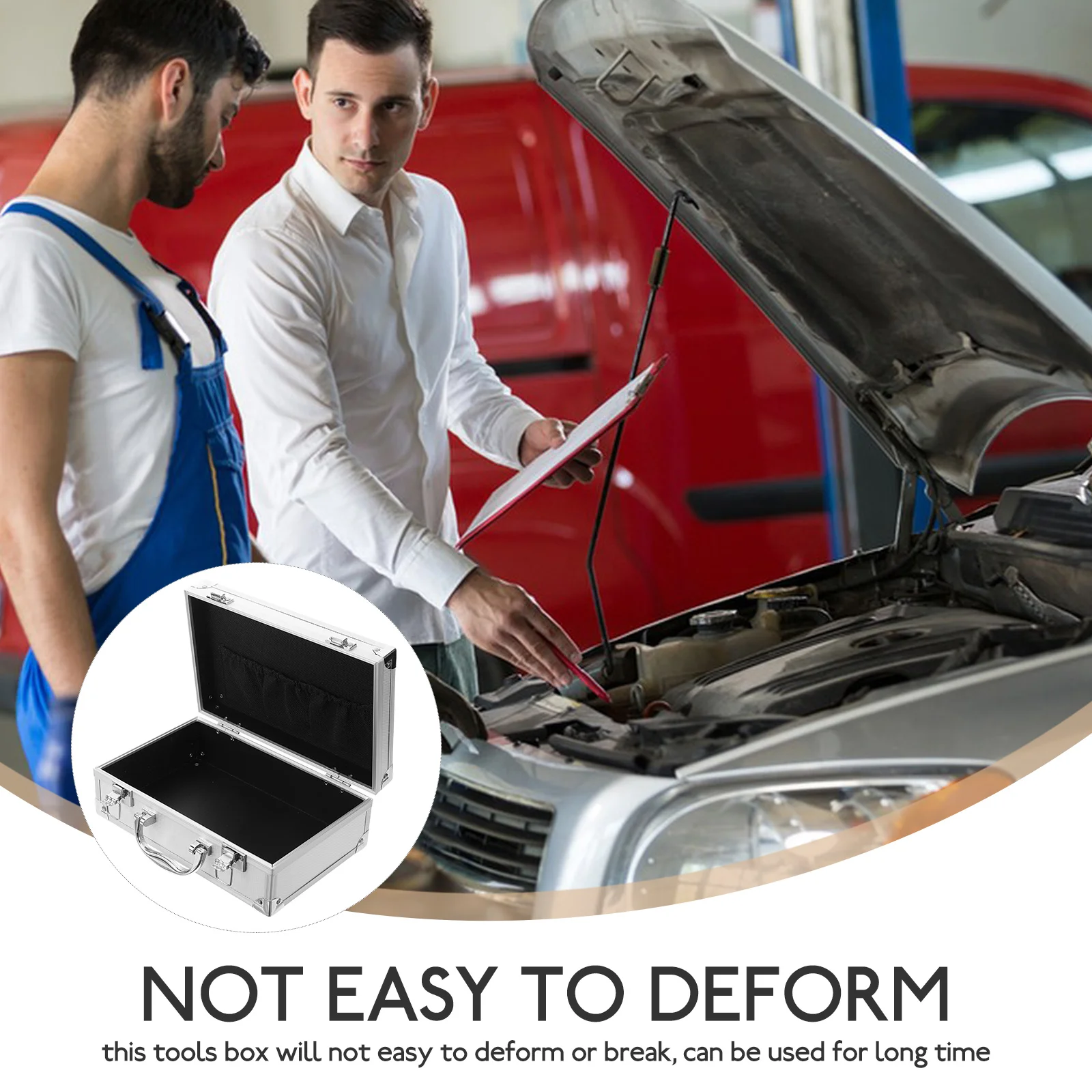 Heavy Duty Tool Box Portable Tools Case Car Maintenance Organizer Metal Storage Tool Box Tools Case Heavy Duty Toolbox