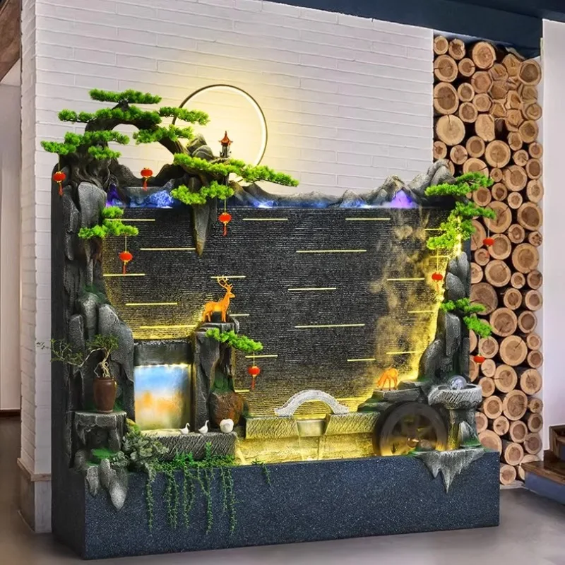 Living Room Fish Tank Water Curtain Screen Floor Decoration Courtyard Water Wall Decoration